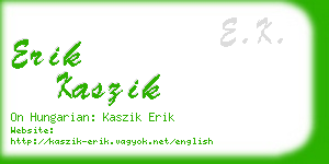 erik kaszik business card